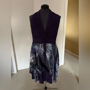 Designer party or special occasion dress knee length